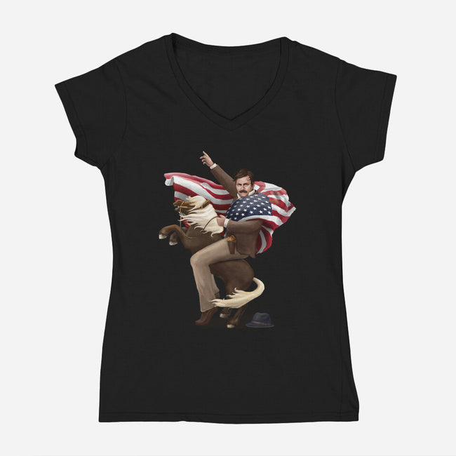 Portrait of Greatness-womens v-neck tee-Diana Roberts