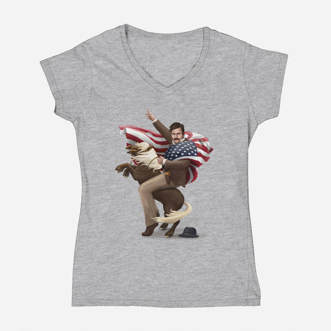 Portrait of Greatness-womens v-neck tee-Diana Roberts