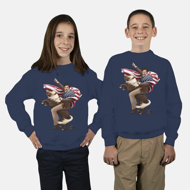 Portrait of Greatness-youth crew neck sweatshirt-Diana Roberts