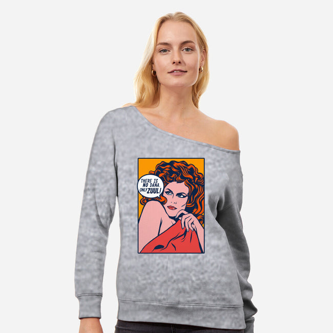 Possessed Girl-womens off shoulder sweatshirt-RBucchioni