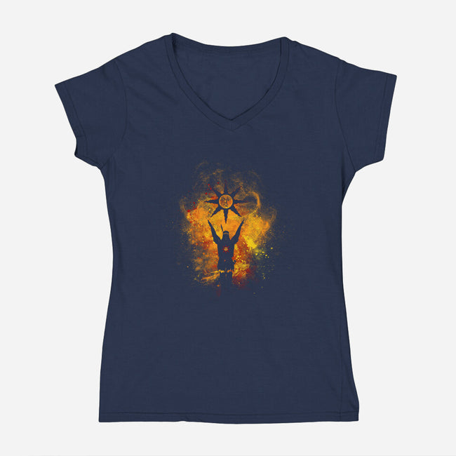 Praise the Sun-womens v-neck tee-Donnie