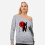 Predator Red-womens off shoulder sweatshirt-albertocubatas