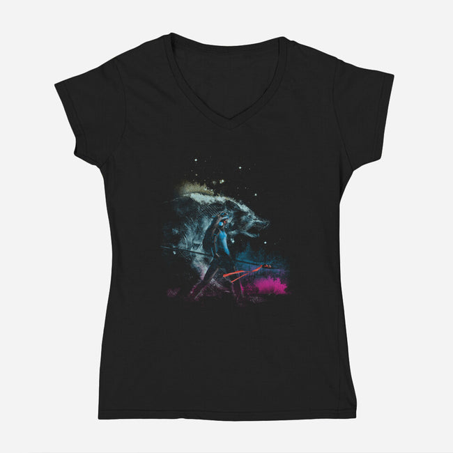 Princess of the Forest-womens v-neck tee-kharmazero