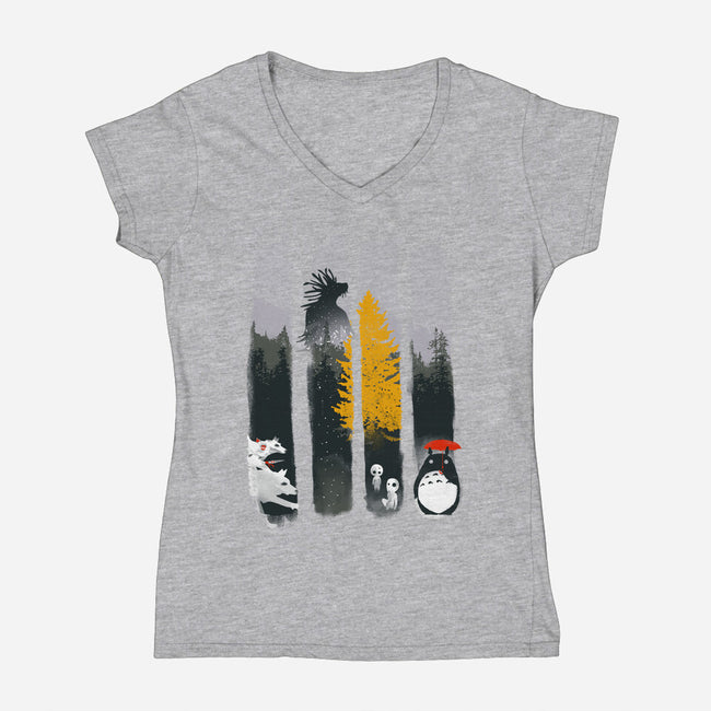 Protectors of the Forest-womens v-neck tee-IKILO