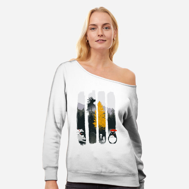 Protectors of the Forest-womens off shoulder sweatshirt-IKILO