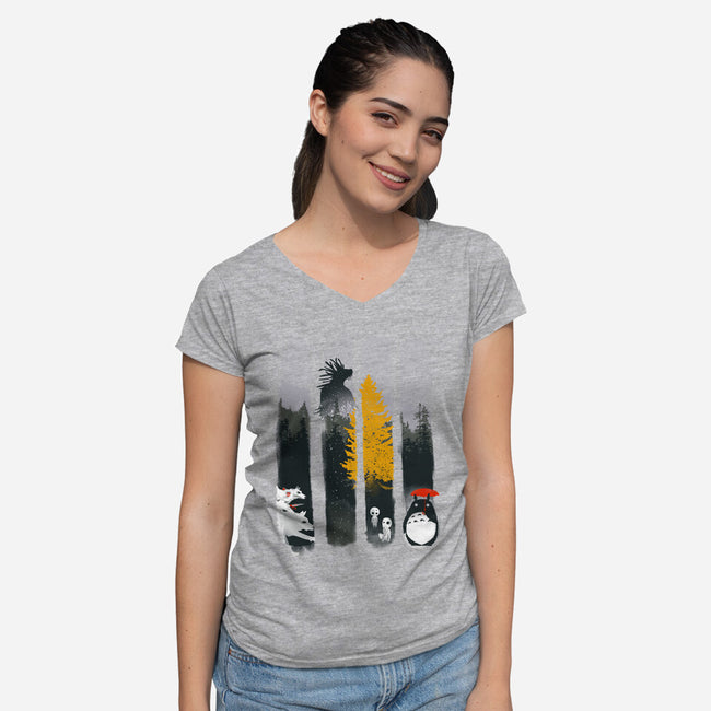 Protectors of the Forest-womens v-neck tee-IKILO