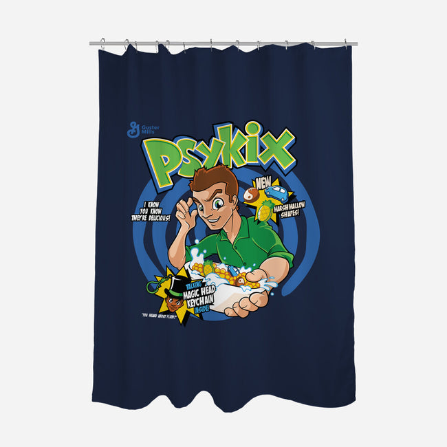 Psykix Cereal-none polyester shower curtain-foureyedesign
