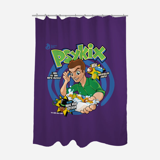 Psykix Cereal-none polyester shower curtain-foureyedesign
