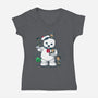 Puft Buddies-womens v-neck tee-DoOomcat