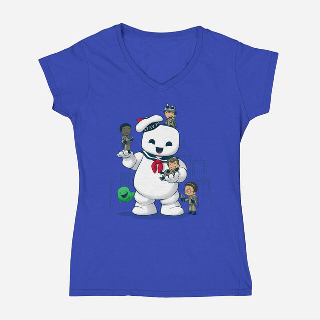 Puft Buddies-womens v-neck tee-DoOomcat