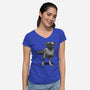 Pugussaurus Rex-womens v-neck tee-JCMaziu