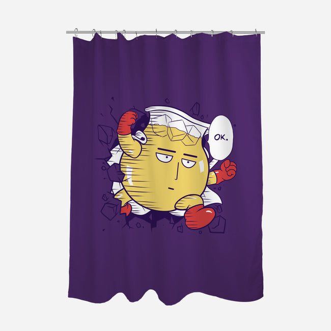 Punch-Aid-none polyester shower curtain-KindaCreative