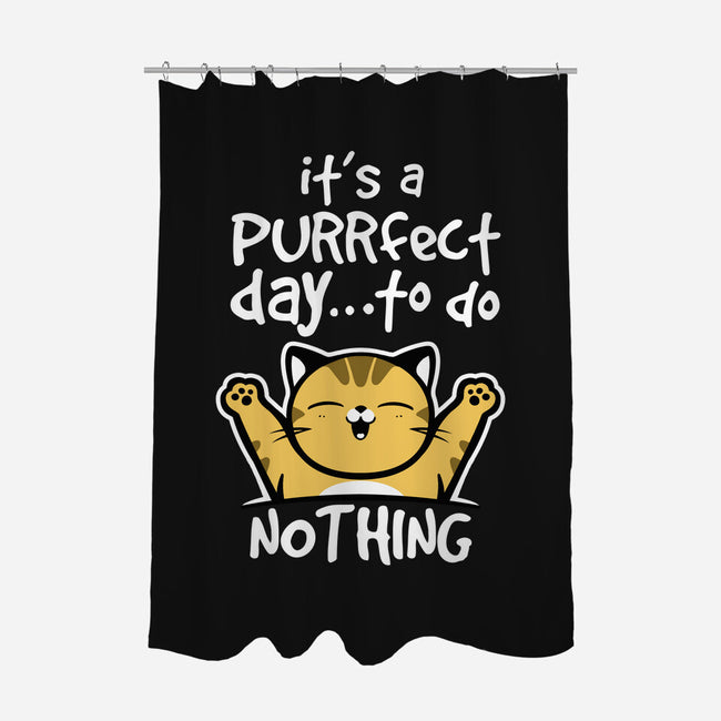 Purrfect Day-none polyester shower curtain-NemiMakeit