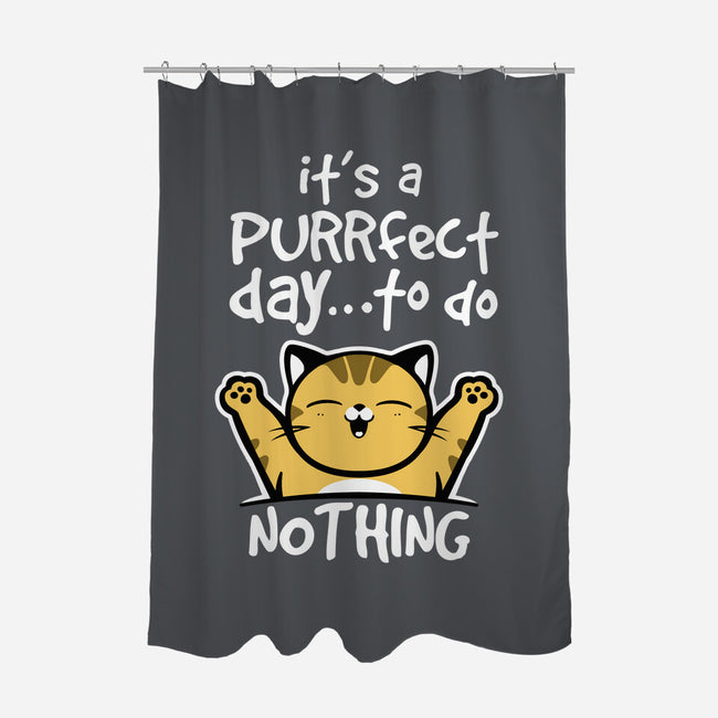 Purrfect Day-none polyester shower curtain-NemiMakeit