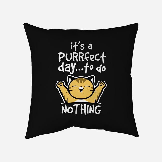 Purrfect Day-none removable cover w insert throw pillow-NemiMakeit