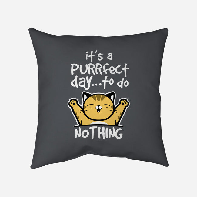 Purrfect Day-none removable cover w insert throw pillow-NemiMakeit