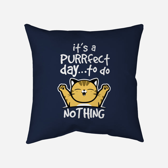 Purrfect Day-none removable cover w insert throw pillow-NemiMakeit