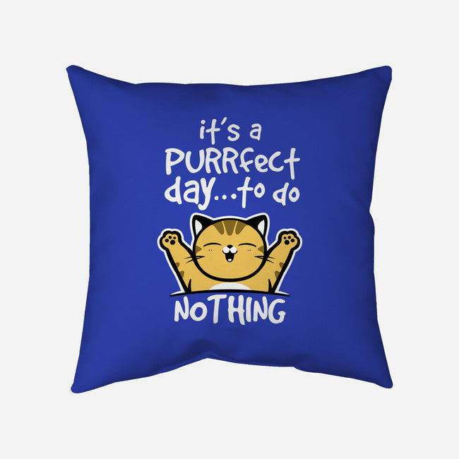 Purrfect Day-none removable cover w insert throw pillow-NemiMakeit