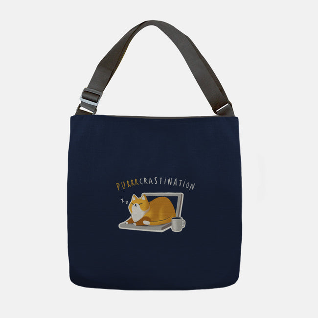 Purrrcrastination-none adjustable tote-BlancaVidal