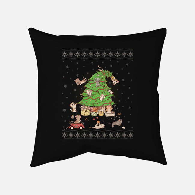 Purrrfect Christmas-none removable cover w insert throw pillow-LiRoVi