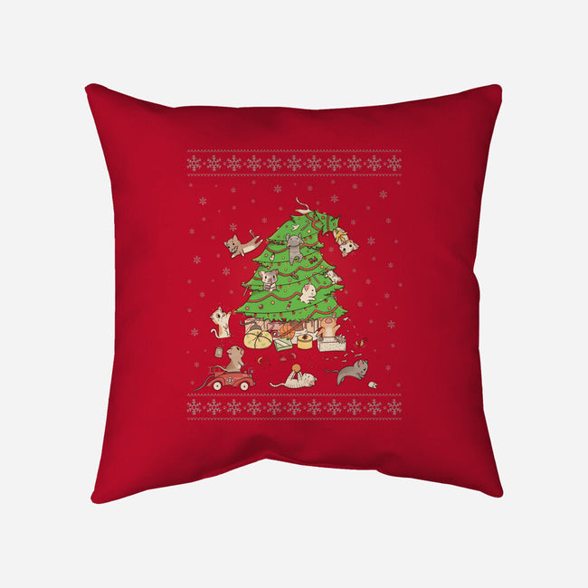 Purrrfect Christmas-none removable cover w insert throw pillow-LiRoVi