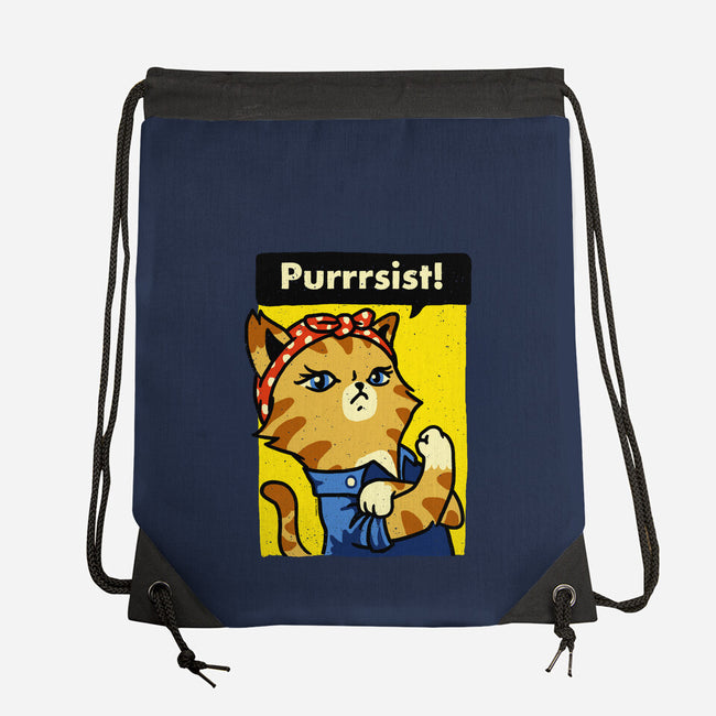 Purrrsist!-none drawstring bag-vomaria
