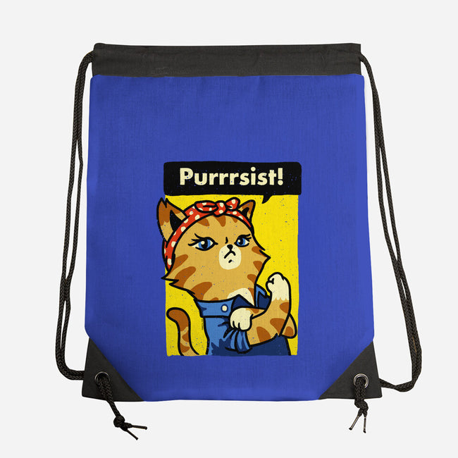 Purrrsist!-none drawstring bag-vomaria