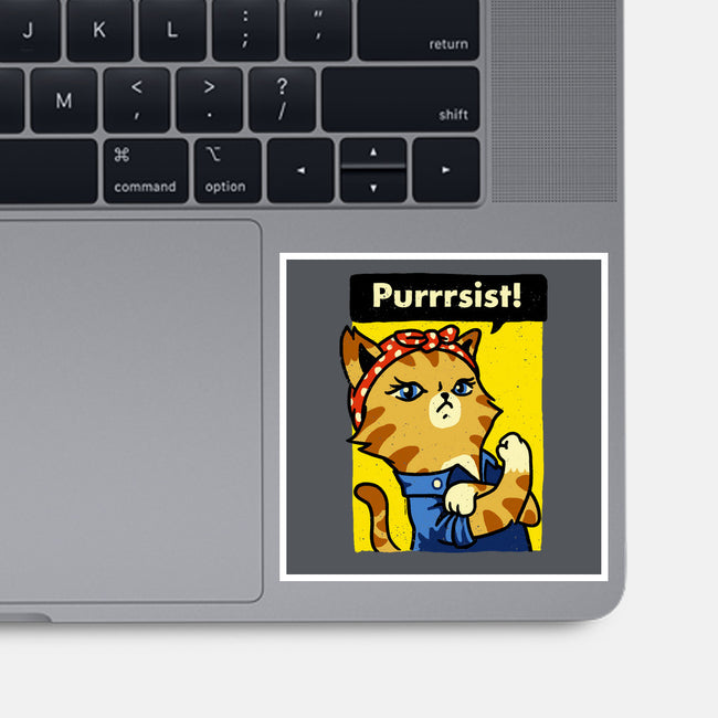 Purrrsist!-none glossy sticker-vomaria