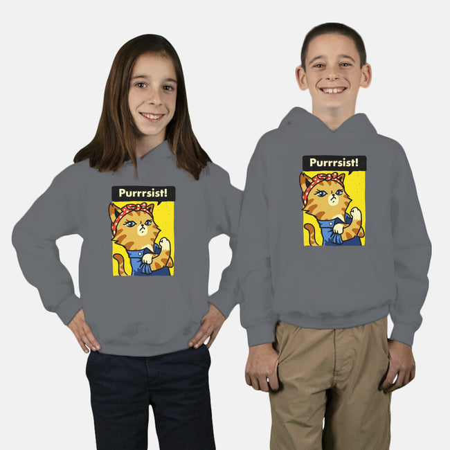 Purrrsist!-youth pullover sweatshirt-vomaria