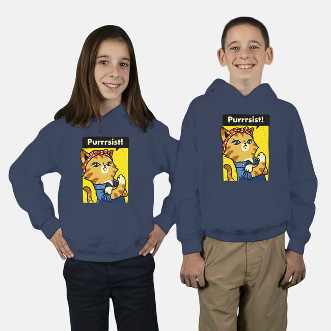 Purrrsist!-youth pullover sweatshirt-vomaria