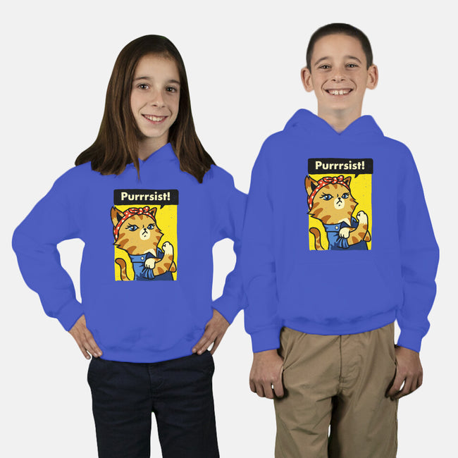 Purrrsist!-youth pullover sweatshirt-vomaria