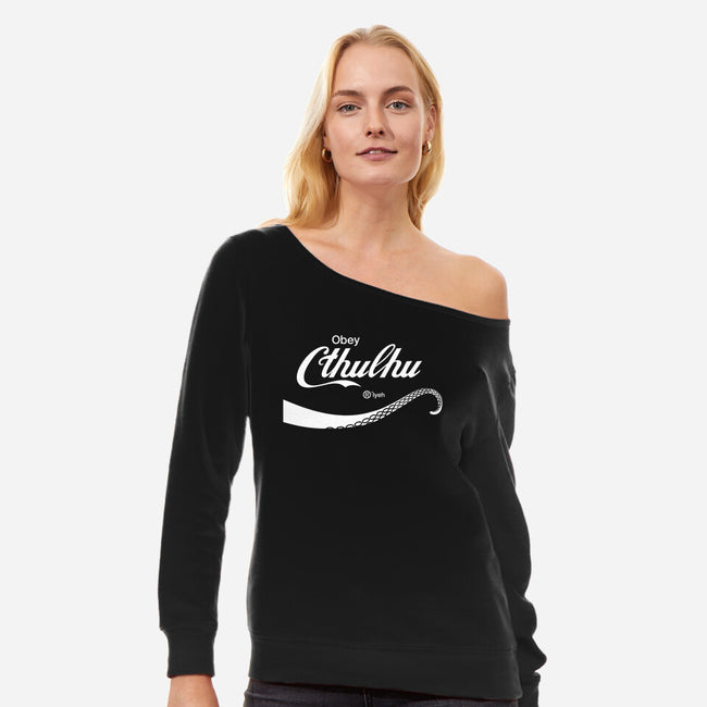 Obey Cthulhu-womens off shoulder sweatshirt-cepheart