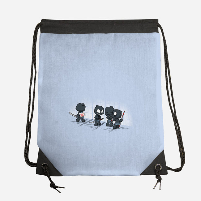 Oblivious Ninja: Bullies-none drawstring bag-DoOomcat