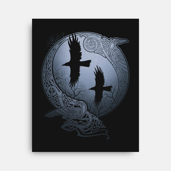 Odin's Ravens-none stretched canvas-RAIDHO