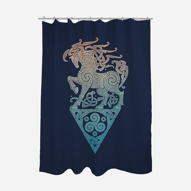 Odin's Steed-none polyester shower curtain-RAIDHO