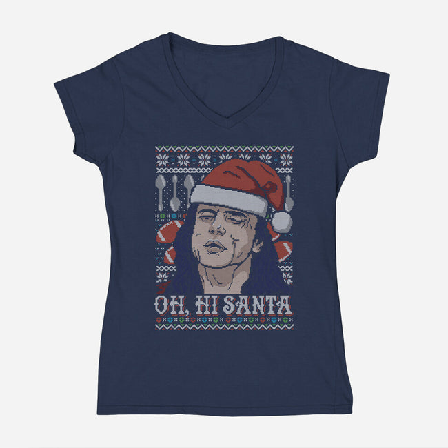 Oh Hi Santa-womens v-neck tee-CoD Designs