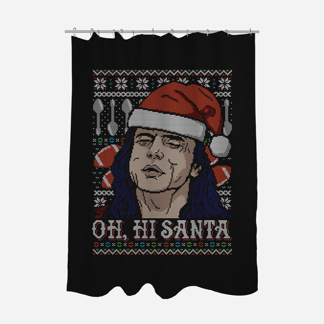 Oh Hi Santa-none polyester shower curtain-CoD Designs