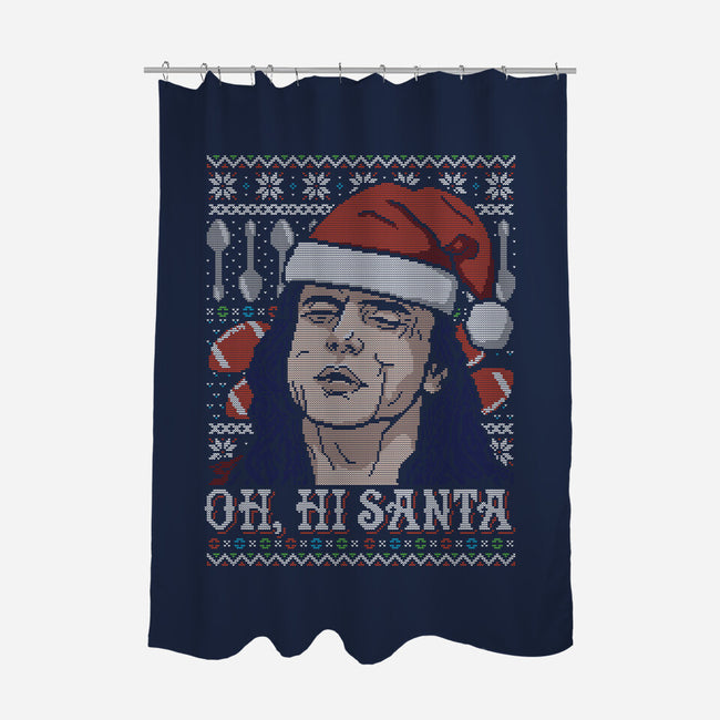 Oh Hi Santa-none polyester shower curtain-CoD Designs