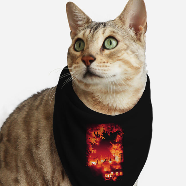 Oh No, There Goes Tokyo-cat bandana pet collar-cs3ink