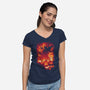 Oh No, There Goes Tokyo-womens v-neck tee-cs3ink