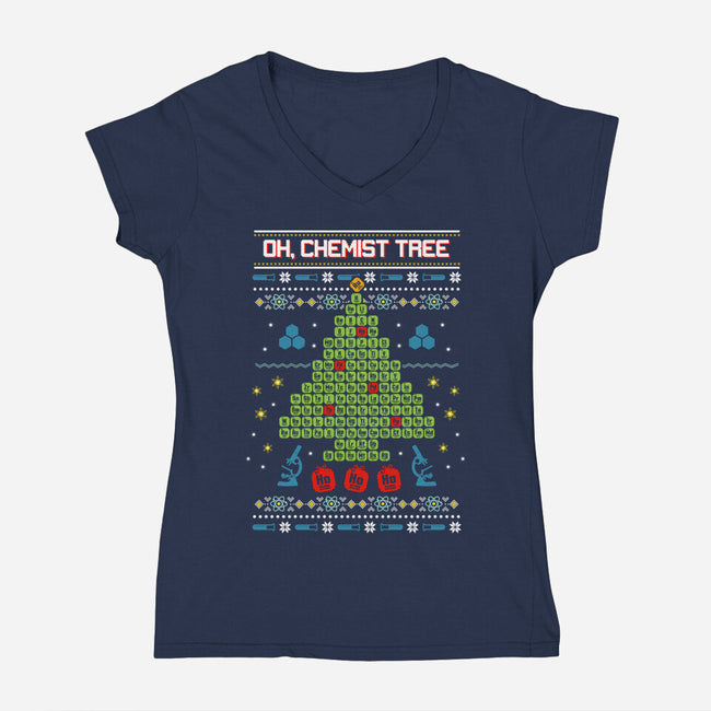 Oh, Chemist Tree!-womens v-neck tee-neverbluetshirts