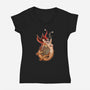 Old School Mermaid Trouble-womens v-neck tee-Zeeee
