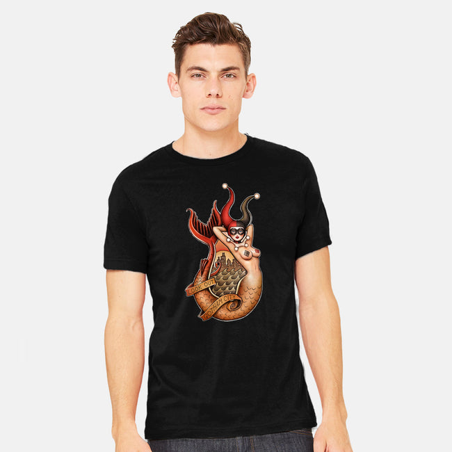 Old School Mermaid Trouble-mens heavyweight tee-Zeeee