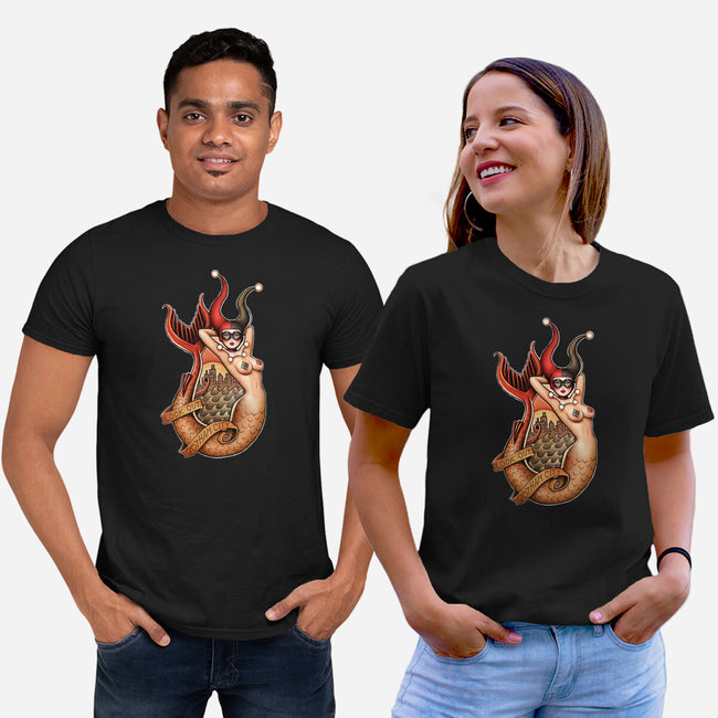 Old School Mermaid Trouble-unisex basic tee-Zeeee