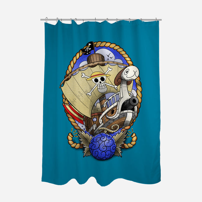 Old School's Going Merry-none polyester shower curtain-aLittleFED