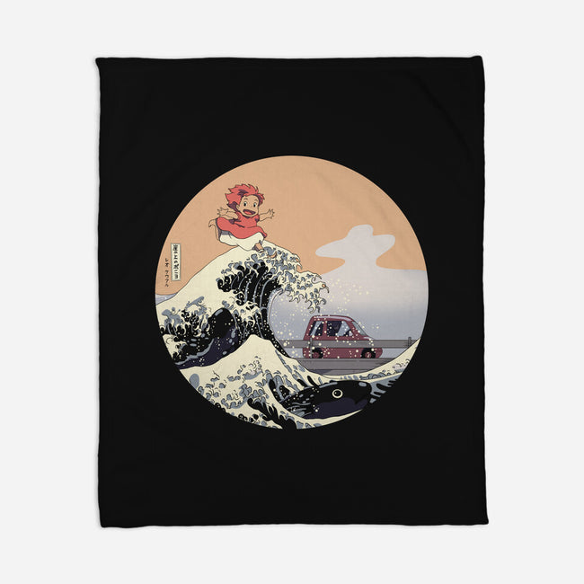 On the Cliff by the Sea-none fleece blanket-leo_queval