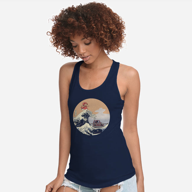 On the Cliff by the Sea-womens racerback tank-leo_queval