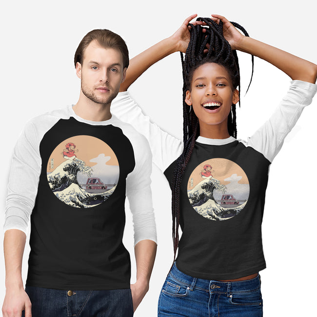 On the Cliff by the Sea-unisex baseball tee-leo_queval
