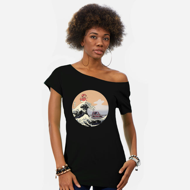 On the Cliff by the Sea-womens off shoulder tee-leo_queval