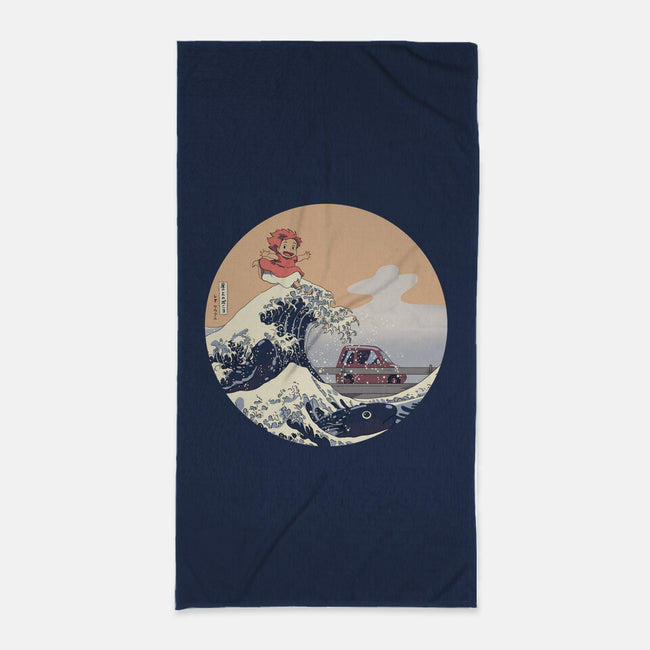 On the Cliff by the Sea-none beach towel-leo_queval